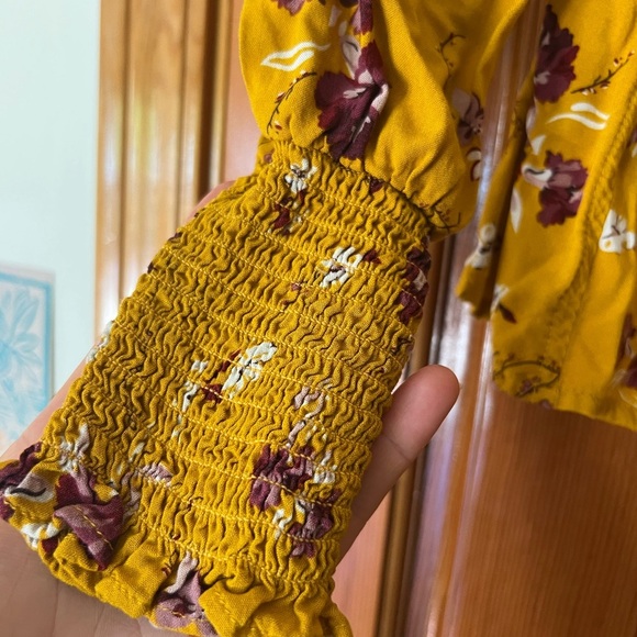 Abound Mustard Floral Blouse - Picture 3 of 5